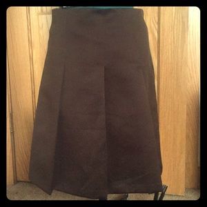 Pleated knee length skirt